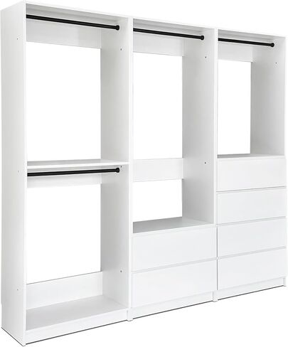 Prosper White Freestanding Walk in Wood Closet System in Kuwait