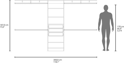 FM Furniture Geek Modular Closet Organizer System with Hanging Rods, Shelves, and Drawers, White in Kuwait