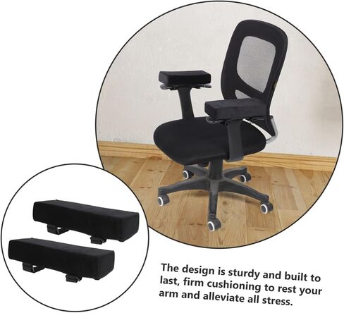 SHOWERORO 1pair Ergonomic Office Armrest Pads Comfortable Non- Cushion Covers for Chairs Height for Elbow Support for Home Gaming Desks Easy Installation in Kuwait