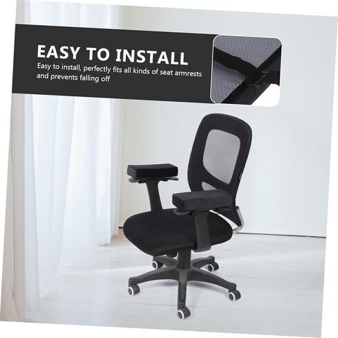 SHOWERORO 1pair Ergonomic Office Armrest Pads Comfortable Non- Cushion Covers for Chairs Height for Elbow Support for Home Gaming Desks Easy Installation in Kuwait