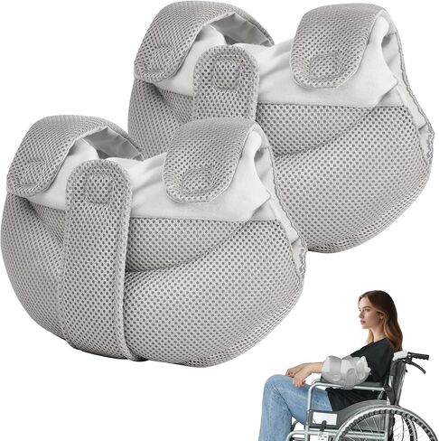 Elbow Cushion Protector, 2-Piece Gray Wheelchair and Desk Chair Arm Pads with Breathable Mesh Cover and 100D Memory Foam in Kuwait