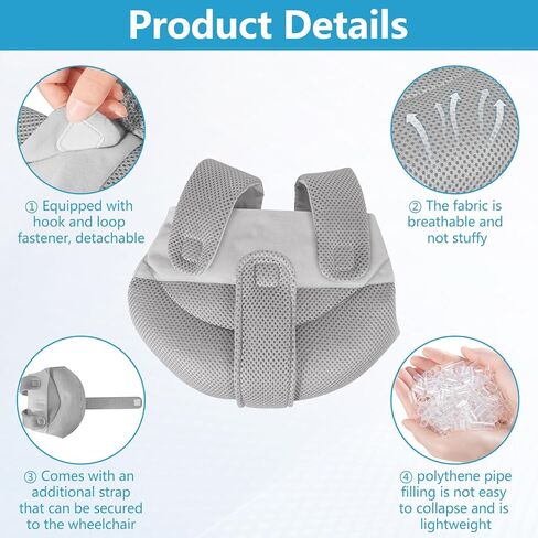 Elbow Cushion Protector, 2-Piece Gray Wheelchair and Desk Chair Arm Pads with Breathable Mesh Cover and 100D Memory Foam in Kuwait