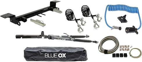 مجموعة قضيب السحب Blue Ox Alpha، متوافقة مع سيارة جيب غلاديتور 2020-2026، وقضيب سحب فولاذي بوزن 8,500 رطل مع لوحة أساسية، وكابلات أمان، وغطاء، وأسلاك ذات 6 اتجاهات، وشعار وصلة وصل صلبة 3 بوصات in Kuwait