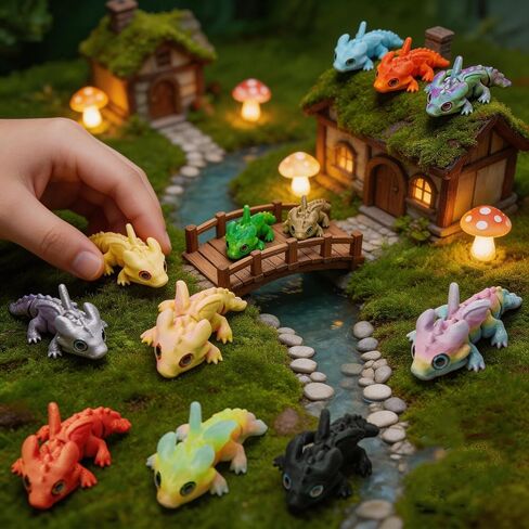 16Pcs Articulated Dragon Bulk, 3D Printed Dragon Small Animal Figurines, 3D Printed Fidget Toys for Easter Basket Stuffers, Desk Pets for Kids Classroom Prizes, Sensory Toys for Boys Girls in Kuwait