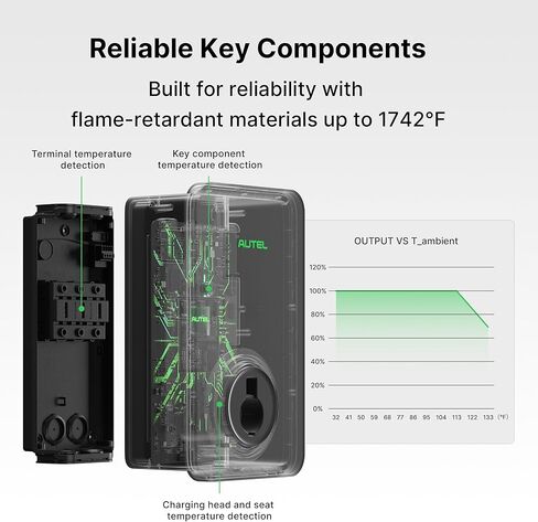 Autel MaxiCharger Level 2 Electric Vehicle (EV) Charger, up to 80 Amp Fast Charging EV Charger Level 2, Integrated Cloud with AI, Indoor/Outdoor Charging Stations J1772, Hardwired in Kuwait