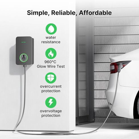 Autel MaxiCharger Level 2 Electric Vehicle (EV) Charger, up to 80 Amp Fast Charging EV Charger Level 2, Integrated Cloud with AI, Indoor/Outdoor Charging Stations J1772, Hardwired in Kuwait