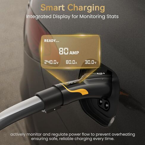 محول شاحن Tesla إلى J1772 80A 240V مع شاشة LED - محول NACS إلى J1772 EV لسيارات BMW وChevy وMercedes، متوافق مع موصلات Tesla عالية الطاقة والوجهة وشواحن الهواتف المحمولة in Kuwait