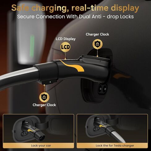 محول شاحن Tesla إلى J1772 80A 240V مع شاشة LED - محول NACS إلى J1772 EV لسيارات BMW وChevy وMercedes، متوافق مع موصلات Tesla عالية الطاقة والوجهة وشواحن الهواتف المحمولة in Kuwait