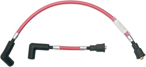 Magnum 'Sterling Chromite' Candy Red Braided 8mm Spark Plug Wire Set for Touring Models 3033T in Kuwait