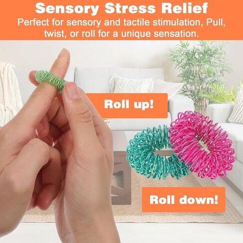 20 Pcs Acupressure Rings, Finger Massager Set Spiky Sensory Rings for Fingers Stress Relief Fidget Sensory Massager for Teens Adults in Kuwait