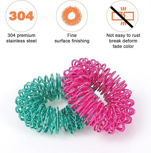 20 Pcs Acupressure Rings, Finger Massager Set Spiky Sensory Rings for Fingers Stress Relief Fidget Sensory Massager for Teens Adults in Kuwait