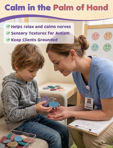 KLT Fidget Toys Bulk for Adults: 50 Pack Texture Worry Stone - Bulk Fidgets for Student Classroom Prizes - Quiet Stress Toys for Autism Calming - Goodie Bags Stuffers for Gifts Office in Kuwait