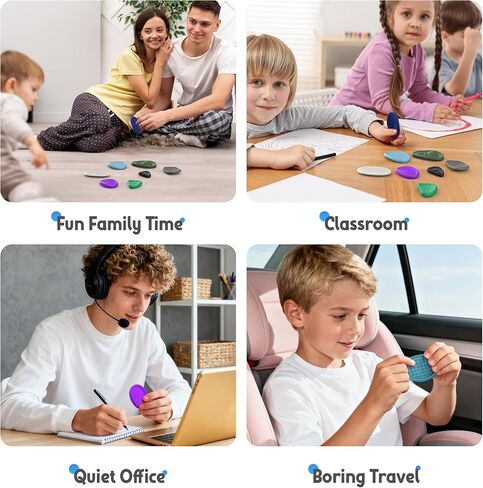 Fidget Toys Adults Sensory Stone: 8 Pack Textured Worry Stones for ADHD Kids Calming Down-Soothing Sensory Toys for Anxiety Relief-Mini Desk Toys for Calm Down-Student Classroom Prizes Fidget Toys in Kuwait