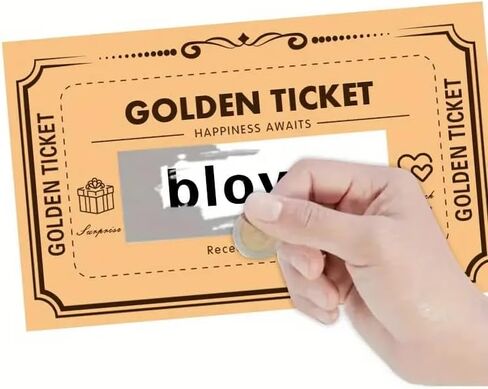 30 Sets Golden Ticket with Envelopes, Scratch off Card Surprise Gift Reveal, for Birthday Card Wedding Card Concert Ticket Cinema Voucher Raffle Gift in Kuwait