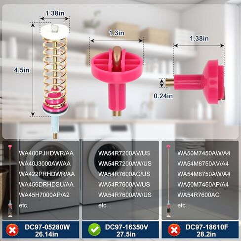 WA54R7600AW/US WA54R7600AV/US WA54R7200AW/US WA54R7600AC/US Sam-sung قضبان تعليق الغسالة، 27.5 بوصة DC97-16350V قضبان تعليق الغسالة OEM مجموعة المثبط قطع غيار غسالة Sam-sung in Kuwait