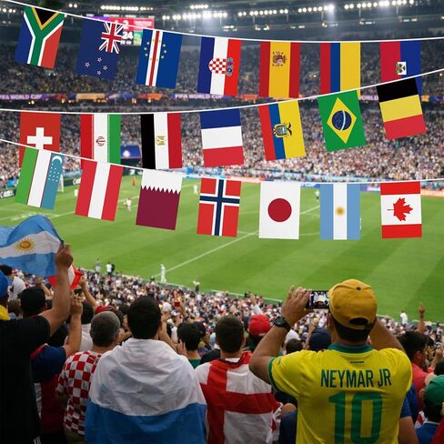 2026 كأس العالم لكرة القدم زينة سلسلة أعلام 48 دولة الرايات راية الأعلام الدولية كأس العالم لكرة القدم زينة الحفلات للمدرسة، المكتب، حدث الألعاب الرياضية، البار، النادي in Kuwait