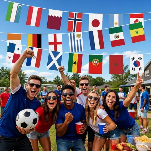2026 كأس العالم لكرة القدم زينة سلسلة أعلام 48 دولة الرايات راية الأعلام الدولية كأس العالم لكرة القدم زينة الحفلات للمدرسة، المكتب، حدث الألعاب الرياضية، البار، النادي in Kuwait