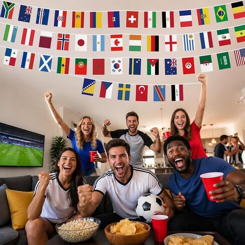 2026 كأس العالم لكرة القدم زينة سلسلة أعلام 48 دولة الرايات راية الأعلام الدولية كأس العالم لكرة القدم زينة الحفلات للمدرسة، المكتب، حدث الألعاب الرياضية، البار، النادي in Kuwait