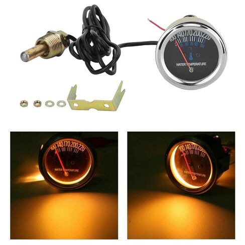 Metal Water Temperature Gauge 52mm 12V for Cars 38-104℃ with Bracket & Fittings in Kuwait