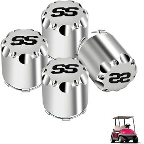 Golf Cart SS Wheel Center Cap Cover for Club Car EZGO Yamaha Golf Cart, Push in Style Chrome ITP SS Center Hub Caps-4 Packs in Kuwait
