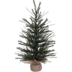 Vickerman 24" Vienna Twig Artificial Christmas Tree, Clear Dura-lit Lights, Seasonal Indoor Home Decor with Decorative Burlap Base in Kuwait