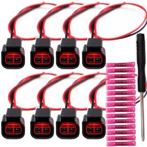 LIZAPUS 8PCS Ignition Coil Connector Pigtail Plug Compatible with Ford Cobra Mustang Triton F Series Lincoln Mazda Mercury Jaguar Mitsubishi Chrysler Dodge Jeep Plug Harness in Kuwait