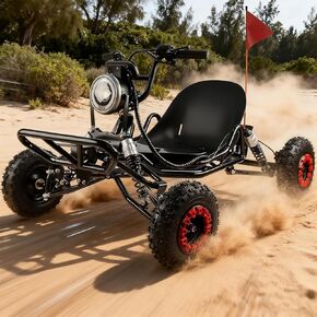 Electric Go Kart, 2000W Motor Go Kart for Adults & Kids with Premium Steel Tubular Frame, 3 Speed Off-Road Kart with 8'' Off-Road Tires, Hydraulic/Rear Disc Brake, Up to 30MPH (Black, Electric) in Saudi Arabia