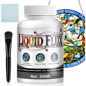 OverZyn 6.67 Oz Liquid Solder Flux, Flux for Stained Glass Soldering, Water-Soluble Formula, Electrical Solder Repair, Compatible with Metals Ssuch As Copper, Zinc and Lead for Colored Glass Welding in Saudi Arabia