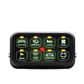 8 Gang Switch Panel with Green LED and Electronic Relay System Compatible with Car and Boat in Kuwait