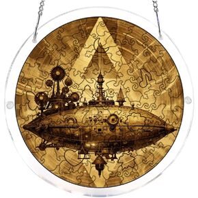 7.4in 83Pcs Handmade Craft Suncatcher Kit Steampunk Airship Relax Handmade Gift for Family and Friends in Kuwait