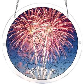 7.4in 83Pcs Handmade Craft Suncatcher Kit Fourth of July Fireworks Relax Handmade Gift for Family and Friends in Kuwait