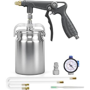 Undercoating Spray Gun with Suction Feed Cup, 360° & Straight Spray Hoses, for Truck Bed Liner Coating, Rubberized Undercoat, Rust Proofing (Gray) in Kuwait
