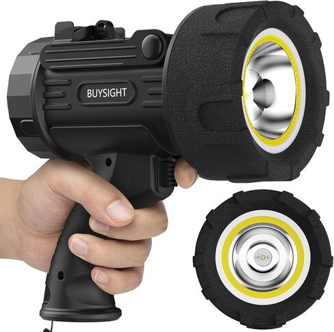 BUYSIGHT Rechargeable Spotlight Flashlight,1000,000 lumens Hand held Spotlight Waterproof Flashlight Hunting Lamp with red Filter (Dark Green) in Saudi Arabia