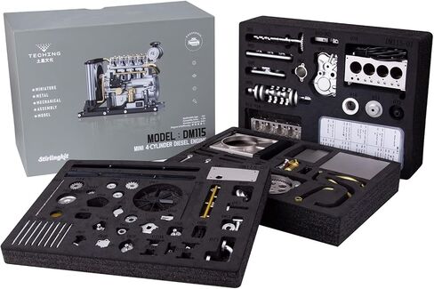 مجموعات نماذج محرك ENGINEDIY Mini L4 للبالغين لبناء نموذج محرك معدني 1/10 DIY، مناسب لمحاكاة نموذج السيارة الكهربائية (نسخة مطورة/300+قطعة) in Kuwait
