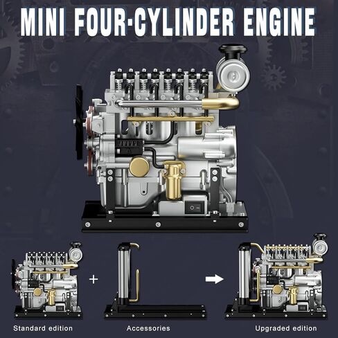 مجموعات نماذج محرك ENGINEDIY Mini L4 للبالغين لبناء نموذج محرك معدني 1/10 DIY، مناسب لمحاكاة نموذج السيارة الكهربائية (نسخة مطورة/300+قطعة) in Kuwait