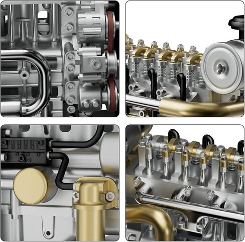 مجموعات نماذج محرك ENGINEDIY Mini L4 للبالغين لبناء نموذج محرك معدني 1/10 DIY، مناسب لمحاكاة نموذج السيارة الكهربائية (نسخة مطورة/300+قطعة) in Kuwait