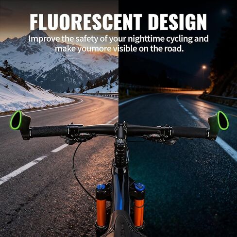 Bike Bar Ends, 1 Pair Ergonomic Non-Slip MTB Mountain Bike Handlebar Ends Bicycle Handlebar Extender, Fit for 21.8-22.8mm Handlebar (Black) in Kuwait