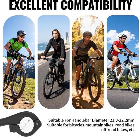 Bike Bar Ends, 1 Pair Ergonomic Non-Slip MTB Mountain Bike Handlebar Ends Bicycle Handlebar Extender, Fit for 21.8-22.8mm Handlebar (Black) in Kuwait