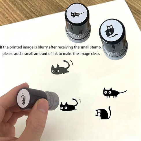 2026 Novelty Cute Black Cat Kitten Stamps for Stamp Cards, Letters and Diaries Decorative Mini Stamps Teacher Reward Stamp Pattern Pet Kitten Meow 4-Piece Set in Kuwait