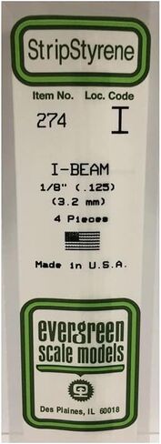 Evergreen Scale Models I-Beam 1/8 4 EVG274 Plastic Building Supplies in Kuwait