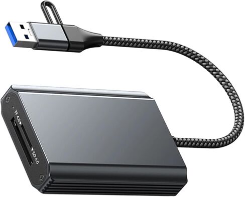نقل سريع CFe Type B/Type a قارئ بطاقات مع منافذ USB a وUSB C هيكل من الألومنيوم بسرعة 10 جيجابت في الثانية للاستخدام متعدد الأجهزة وقارئ بطاقات بواجهتين in Kuwait