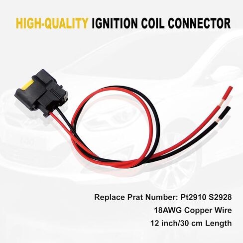 RTYPER 4pcs Ignition Coil Connector Pigtail Harness Compatible with Hyundai Accent Elantra Sonata Tucson Veloster Kia Forte Koup Optima Rio Soul 1.6L 1.8L 2.0L 2011-2020, PT2910 S2928 Replacement in Kuwait