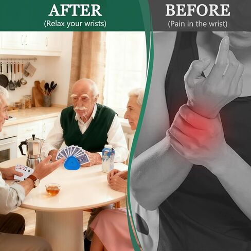 ZUFECY 4-Pack حامل بطاقات مثلثة، حاملات ABS صغيرة خفيفة الوزن للأطفال وكبار السن، 4 ألوان مع تصميم زر ضغط لحفلات البوكر، وألعاب البطاقات المدرسية والعائلية in Kuwait