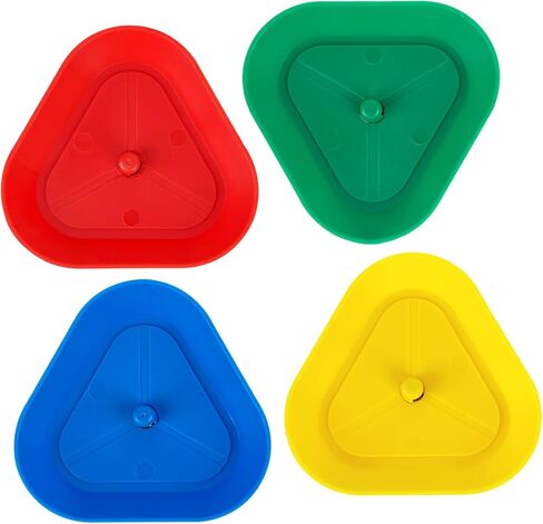 ZUFECY 4-Pack حامل بطاقات مثلثة، حاملات ABS صغيرة خفيفة الوزن للأطفال وكبار السن، 4 ألوان مع تصميم زر ضغط لحفلات البوكر، وألعاب البطاقات المدرسية والعائلية in Kuwait
