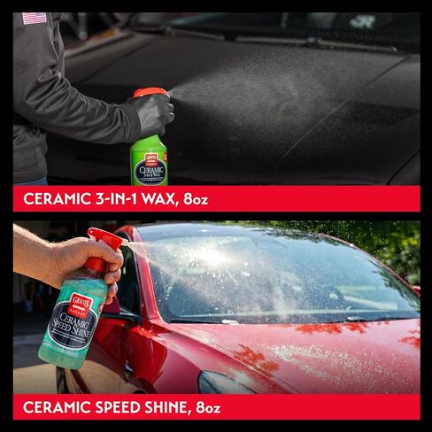 Griot's Garage Ultimate Ceramic Detail Kit for Car Detailing, Includes 8oz Bottles of Ceramic 3-in-1 Wax, Speed Shine Detailer, Tire Dressing, Glass Cleaner, and Vinyl and Rubber Protectant, 11606 in Kuwait