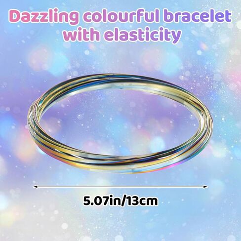 Flow Ring Spinner Arm Tool - 5.1" Multicolor Iridescent Fidget Toy, Infinity Loop Hand Rings Relaxation & Calming Motion Toy for Adults in Kuwait