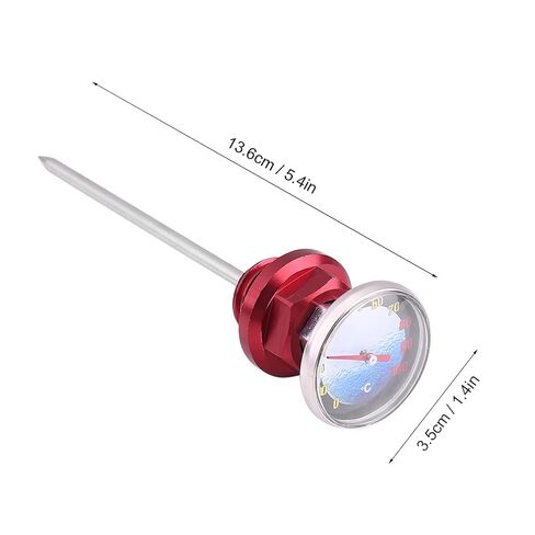 مقياس حرارة زيت الدراجة النارية من Chrees Precise لفحص مستوى الزيت للدراجات النارية موتوكروس، محمول خفيف الوزن من سبائك الألومنيوم باللون الأسود (الأحمر) in Kuwait