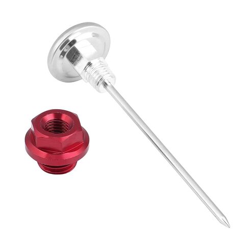 مقياس حرارة زيت الدراجة النارية من Chrees Precise لفحص مستوى الزيت للدراجات النارية موتوكروس، محمول خفيف الوزن من سبائك الألومنيوم باللون الأسود (الأحمر) in Kuwait