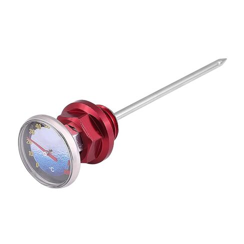 مقياس حرارة زيت الدراجة النارية من Chrees Precise لفحص مستوى الزيت للدراجات النارية موتوكروس، محمول خفيف الوزن من سبائك الألومنيوم باللون الأسود (الأحمر) in Kuwait