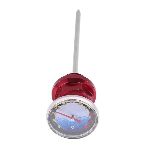 مقياس حرارة زيت الدراجة النارية من Chrees Precise لفحص مستوى الزيت للدراجات النارية موتوكروس، محمول خفيف الوزن من سبائك الألومنيوم باللون الأسود (الأحمر) in Kuwait